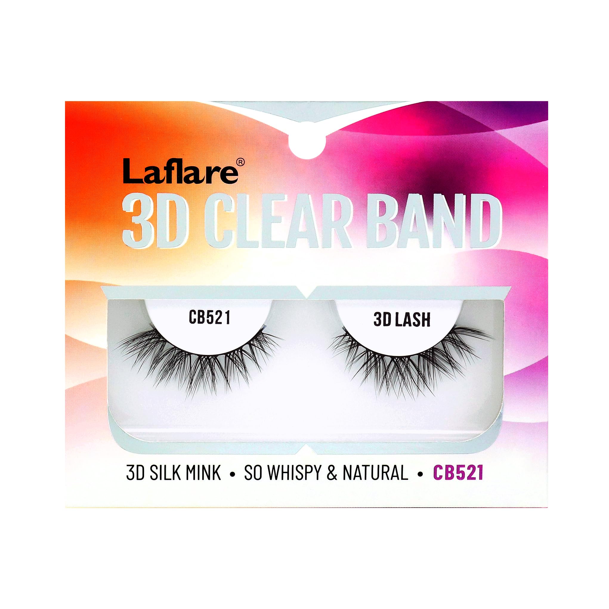 Laflare Strip Lashes Look Like Eyelash Extensions Clear Band 3D Natural Look Volume Lashes Wipsy CB521