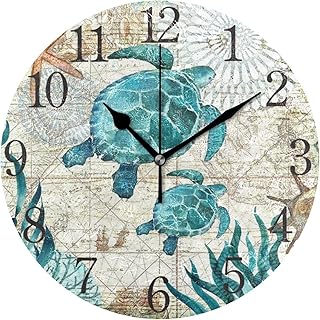 25 Ceramic Fish Home Decor Inspirations For Ocean Lovers 55 Bolaz Silent Non Ticking Round Wall Clock, Vintage Ocean Sea Turtle Star...