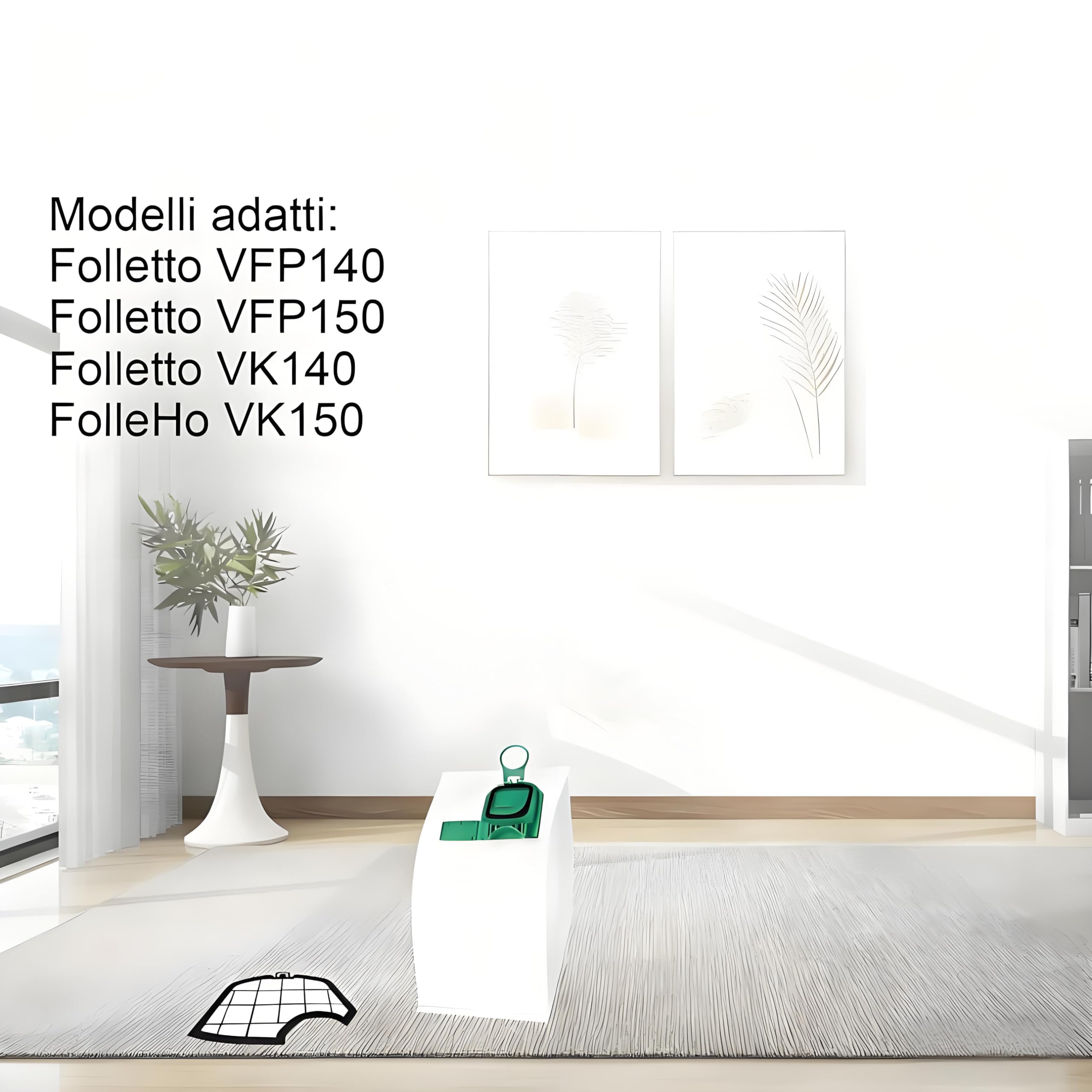 15 bolsas para Folletto VK140 VK150 FP140, con 6 ambientadores y dos filtros