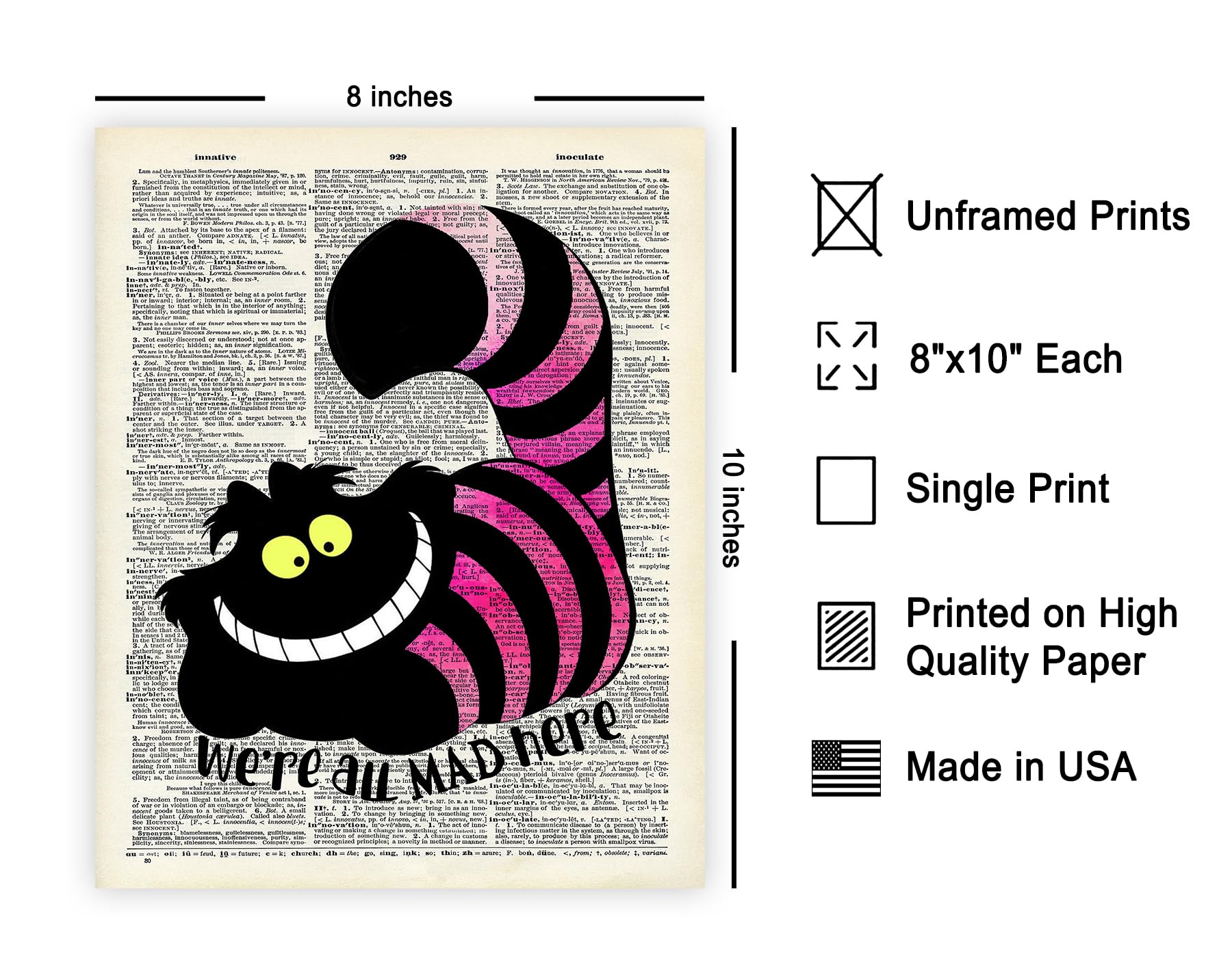 Amazon.com: Poster Master We're All Mad Here Print - Dictionary