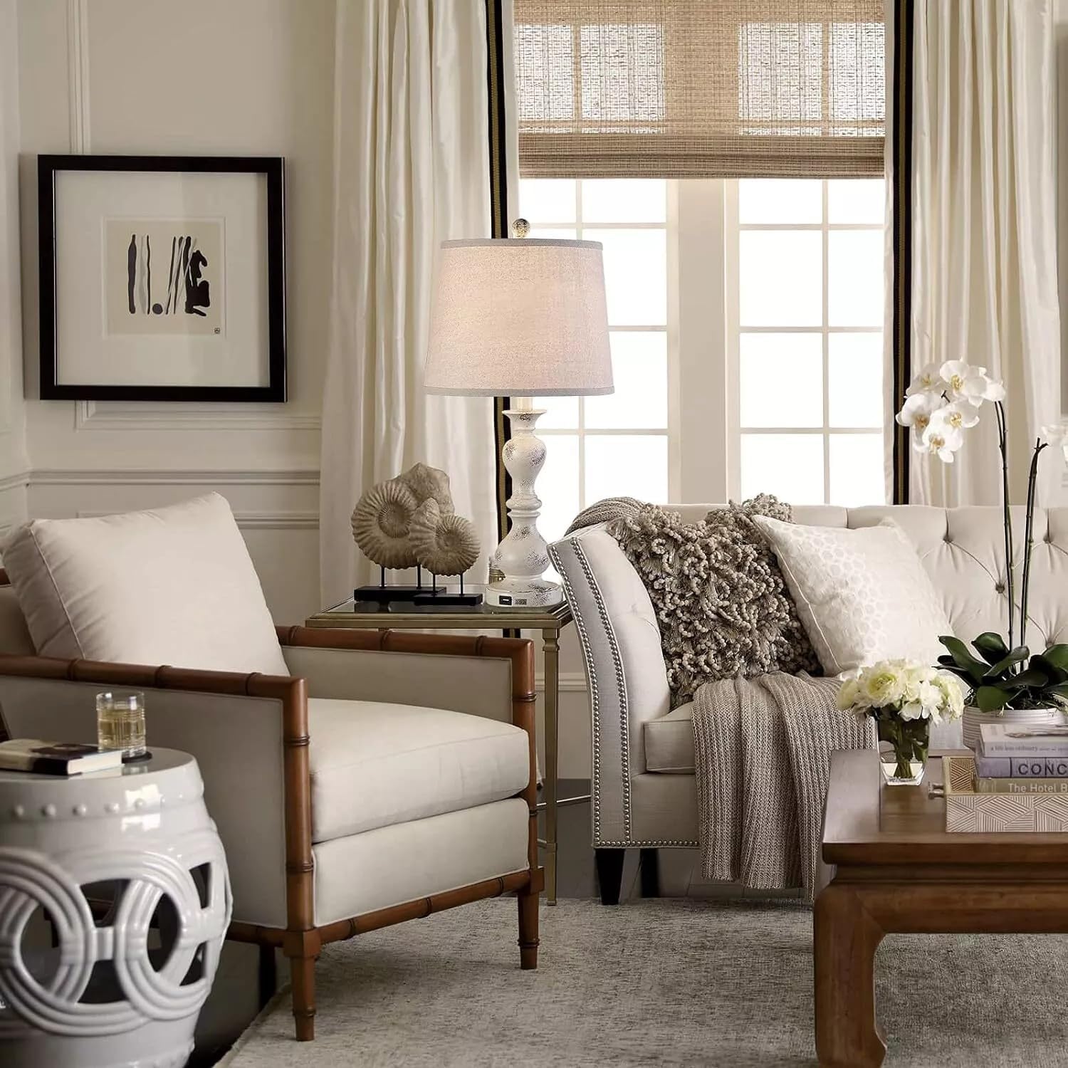 VcJta Set of 2 Farmhouse Table Lamps Plug in for Bedroom Living Room ...