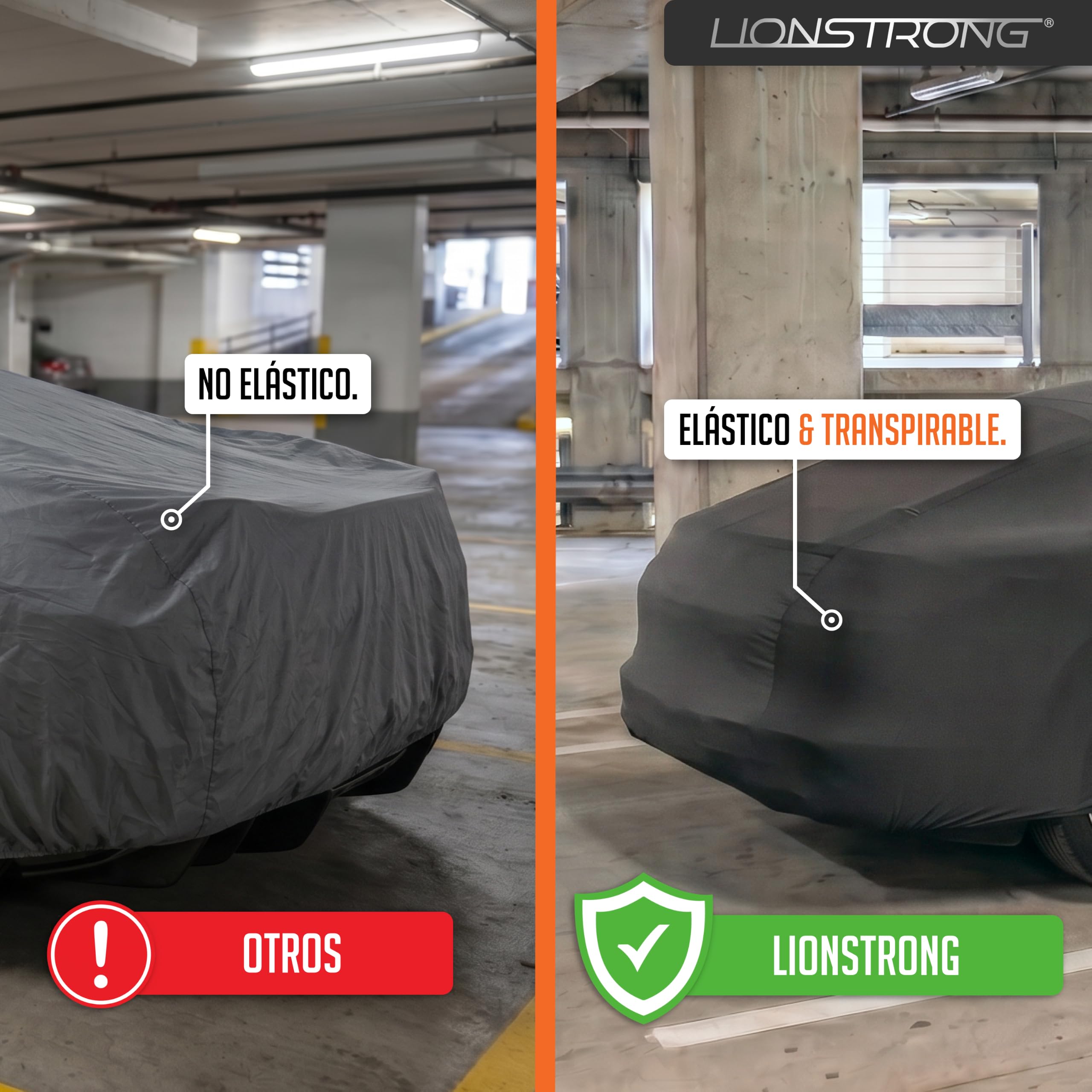 Funda para Coche de Interior – Protección contra el Polvo y la Suciedad para Coches pequeños, berlinas y SUV – con Bolsa de Almacenamiento – Sujeción Segura Mediante Banda elástica – Diseño Deportivo