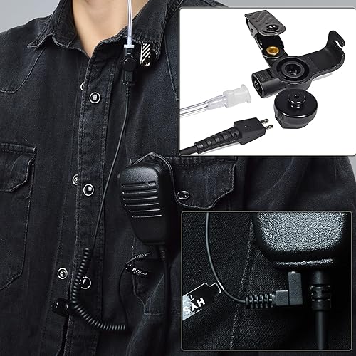 Miniatura 6 de HYS audífono con tubo acústico, solo para escucha policial, de 1.3 pulgadas, con molde para bocina y micrófono