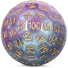 DNDND Mixed Colors Resin D100 Dice 100 Sided Dice with Translucent Organza Bag for DND Dungeon and Dragons