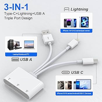 USB C SD Card Reader, USB 3.0 High Speed To SD/Micro SD Card Adapter Memory Card Reader With SD MicroSD USB 3 Port For IPhone 15 Pro Max IPad Pro MacBook Pro/Air