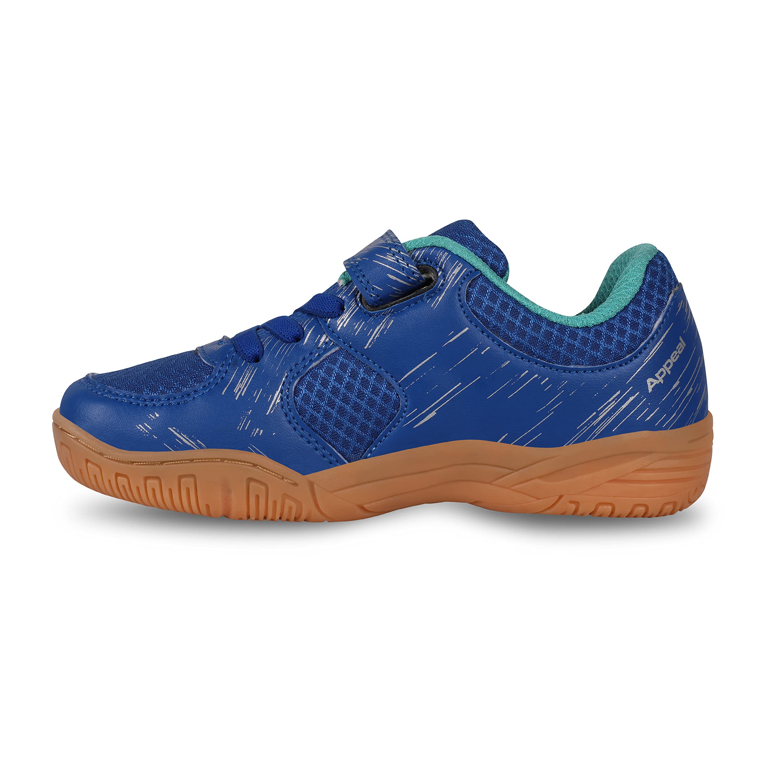 NiviaAppeal Kids Badminton Shoes | Non-Marking Court Shoes for Young Players | Red & Royal Blue