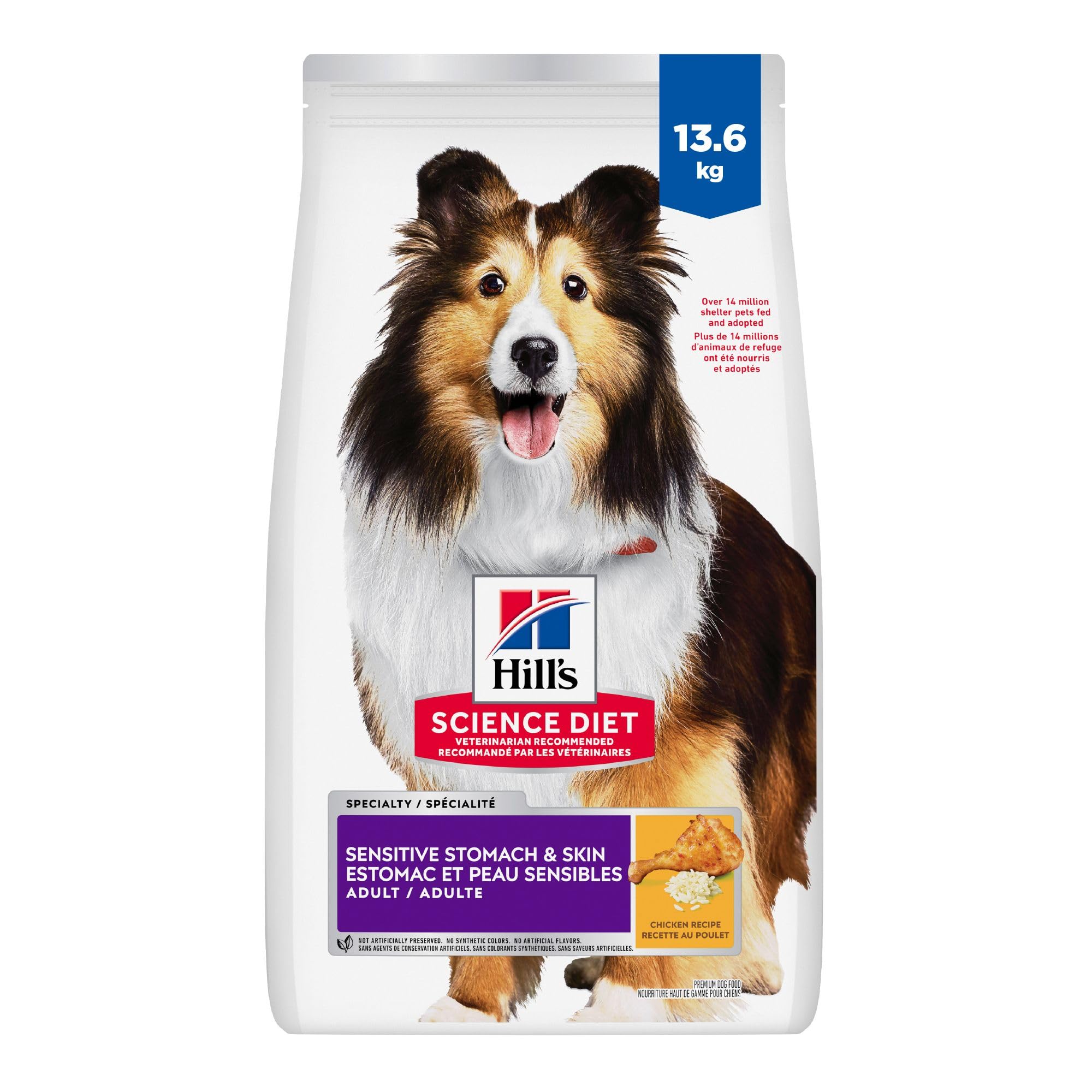 Hill's Science Diet Adult Sensitive Stomach & Skin Chicken Recipe Dry Dog Food 13.6 kg Bag image 1