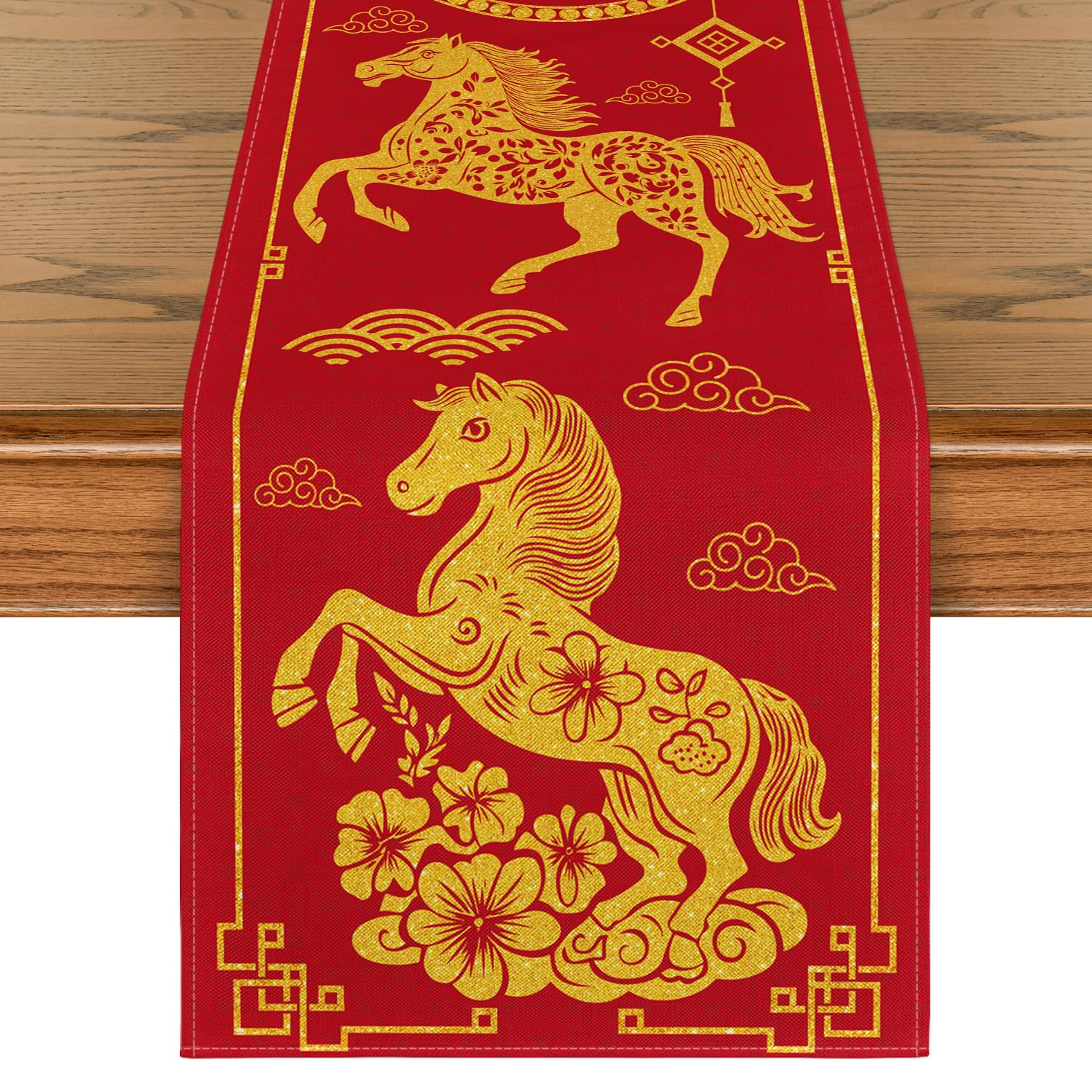 Décor De Table Cheval Au Galop - Céramique - 49x30 Cm - Occasion