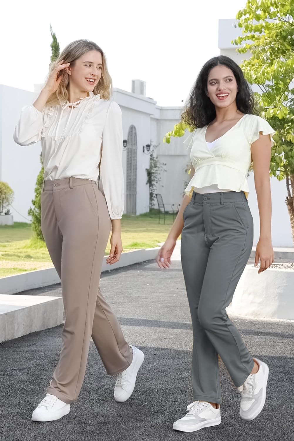 Bamans Dress Pants Women Work Business Pants Tummy Control Office Straight Leg Trousers High Waisted Ladies Slacks - Image 3