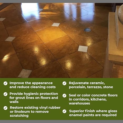 CoverTec GlazeGuard Plus Gloss Anti-Slip Floor Coating Sealer (1 Gal Pro-Grade Kit)