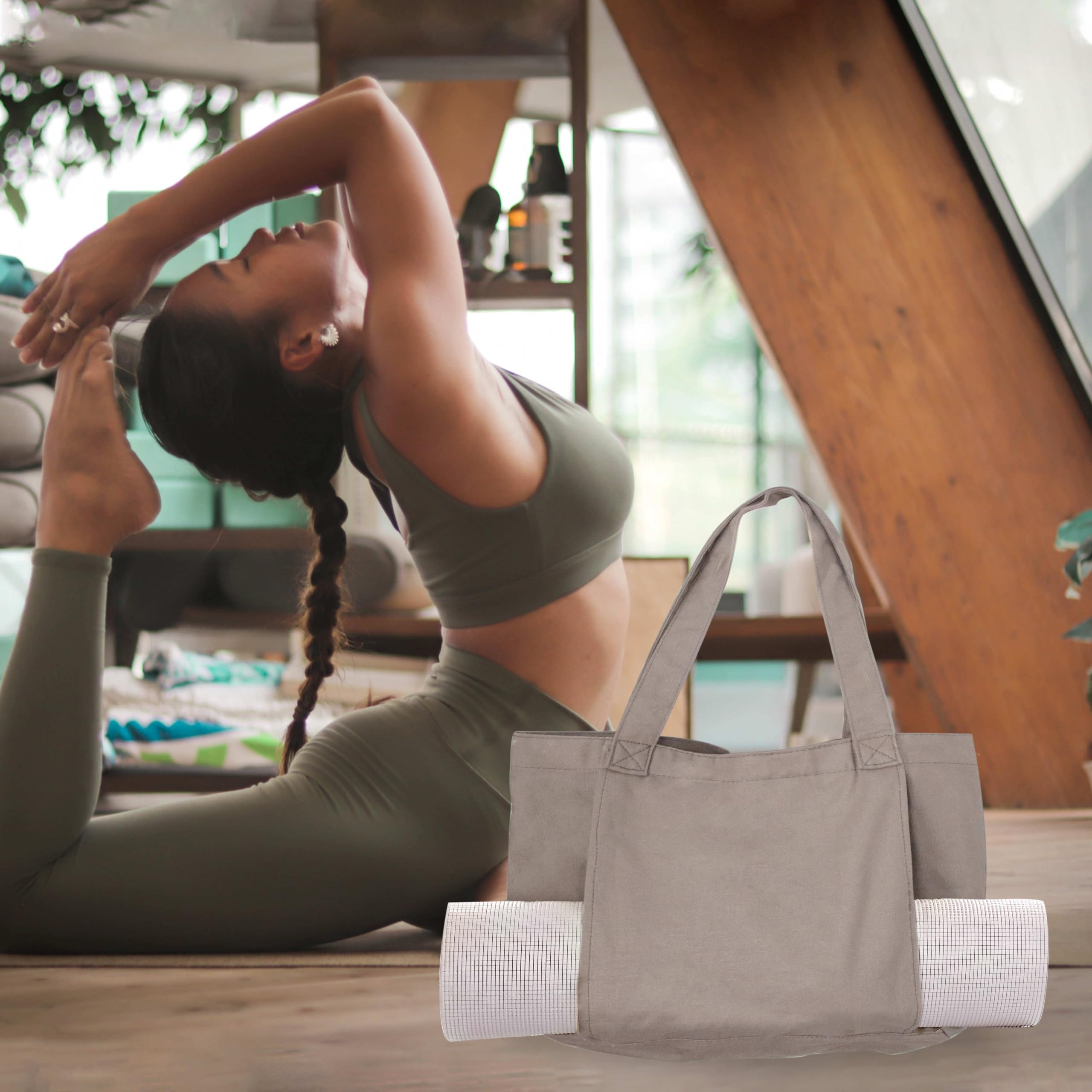 Borsa Yoga, Yoga Bag, Mat Storage, Sacca per Tappetino, Porta Tappetino, Pilates Mat Bag in Tela Resistente All'Acqua con Cerniera per Allenamento