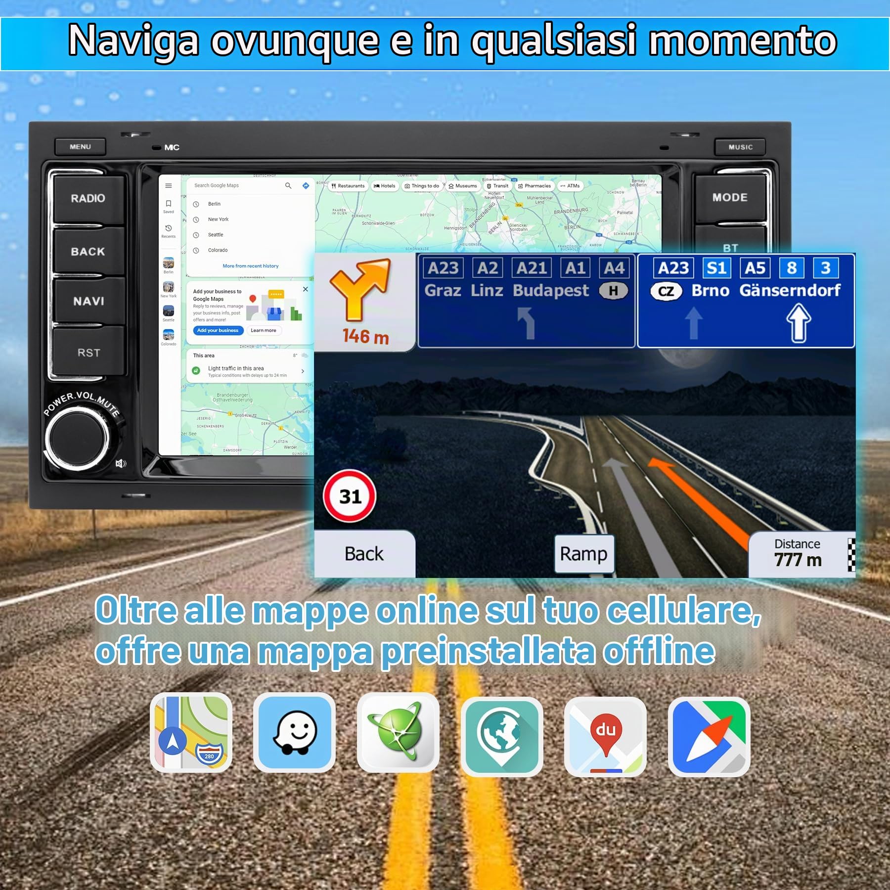 Autoradio per VW Touareg Transporter T5 Multivan, CarPlay Android Auto