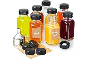 Multipurpose 2 oz Square Juice Shot Glasses with Sealed Caps and Airtight Lids