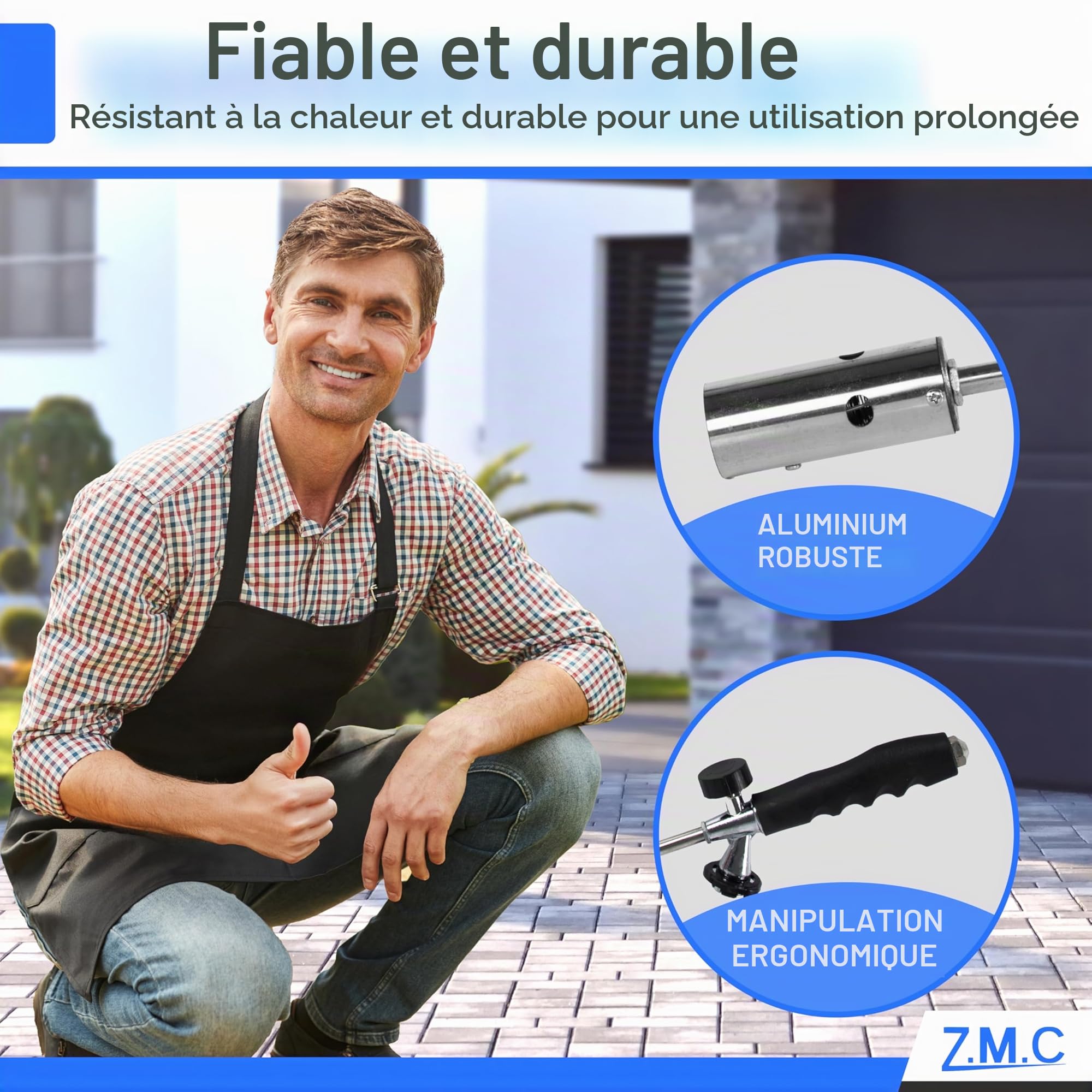 ZMC Brûleur pour mauvaises herbes 2,5 kW avec allumage piézoélectrique 12 cartouches gaz 227 g désherbant allumeur barbecue 1400 °C