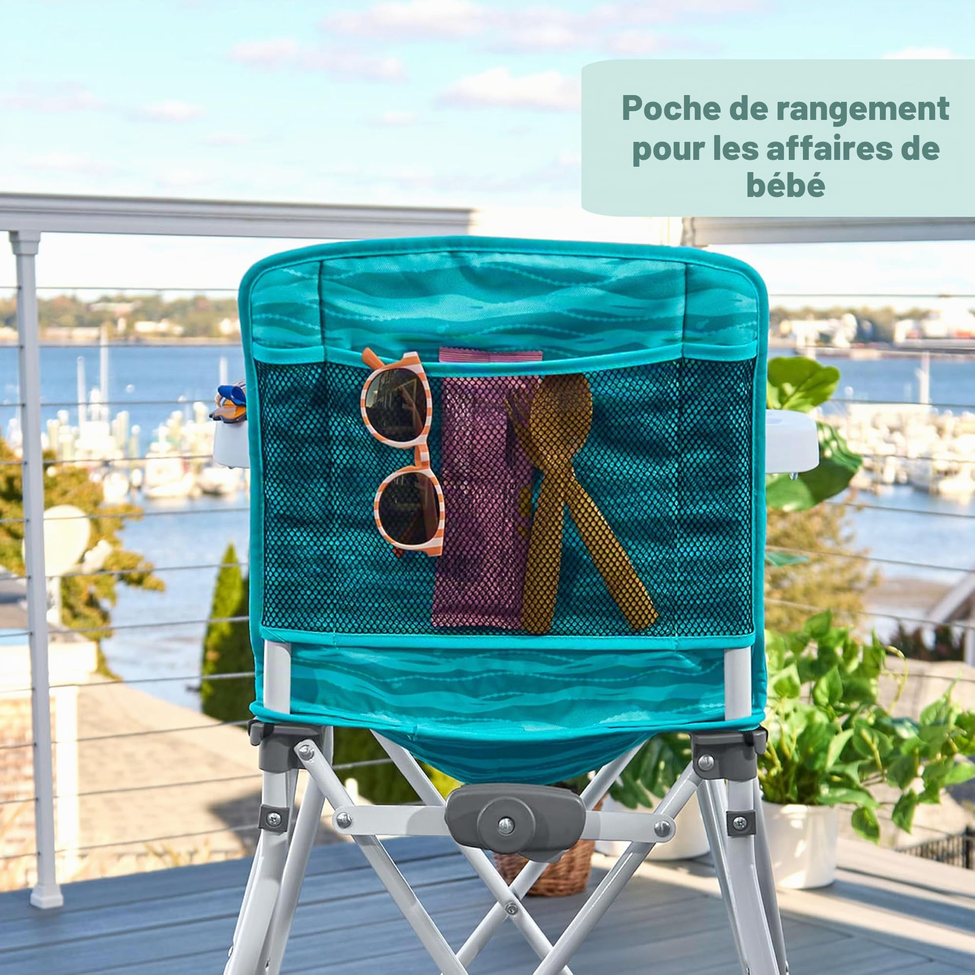 Bright Starts, Chaise Haute Portable Disney Nemo Pop 'N Dine - Jouet Nemo à Ventouse, Pliage Compact, Utilisation Intérieure/Extérieure, Gain de Place, 6 Mois à 20 kg