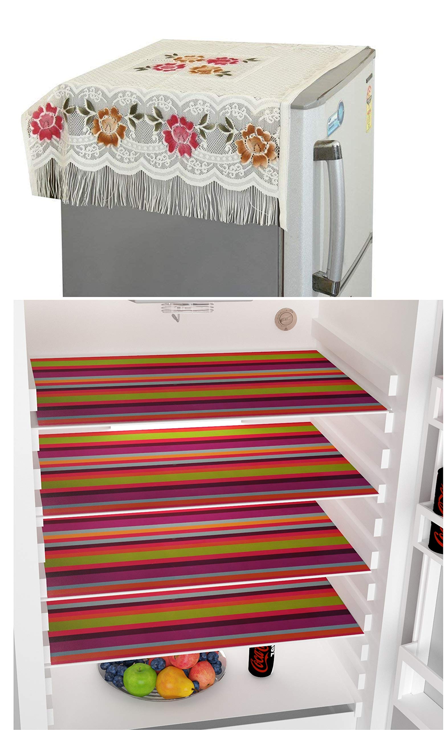 Yellow Weaves Combo of Exclusive Decorative Fridge Top Cover, 4 Fridge Mats (Multi Color, Pack of 5) (B08P5HQG9R) Amazon Price History, Amazon Price Tracker