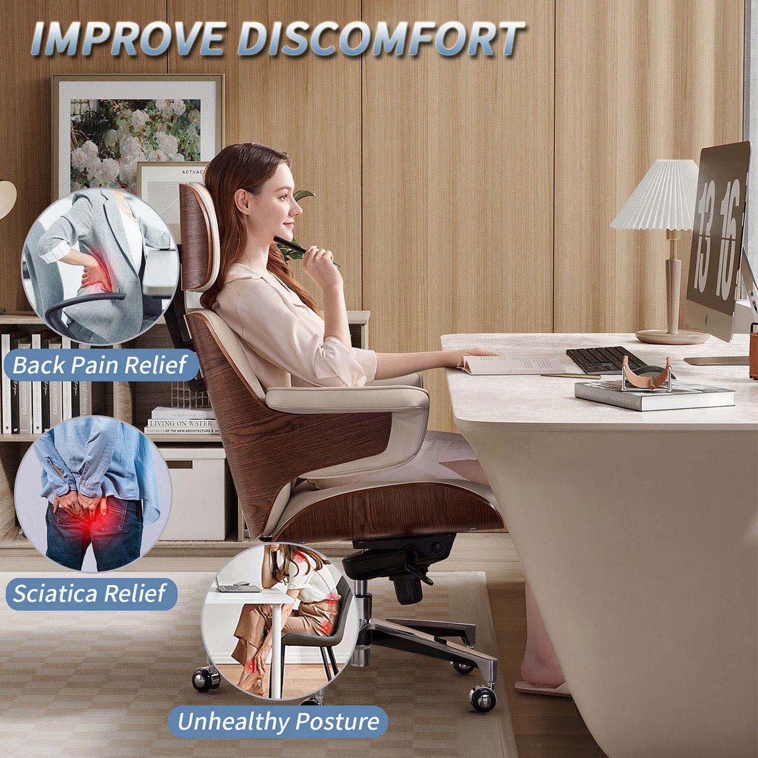 Coussin De Siège De Voiture Pour Adulte, Coussin Rehausseur De Voiture Portable, Doux Et Antidérapant Pour Conduite, Bureau, Maison, Augmente