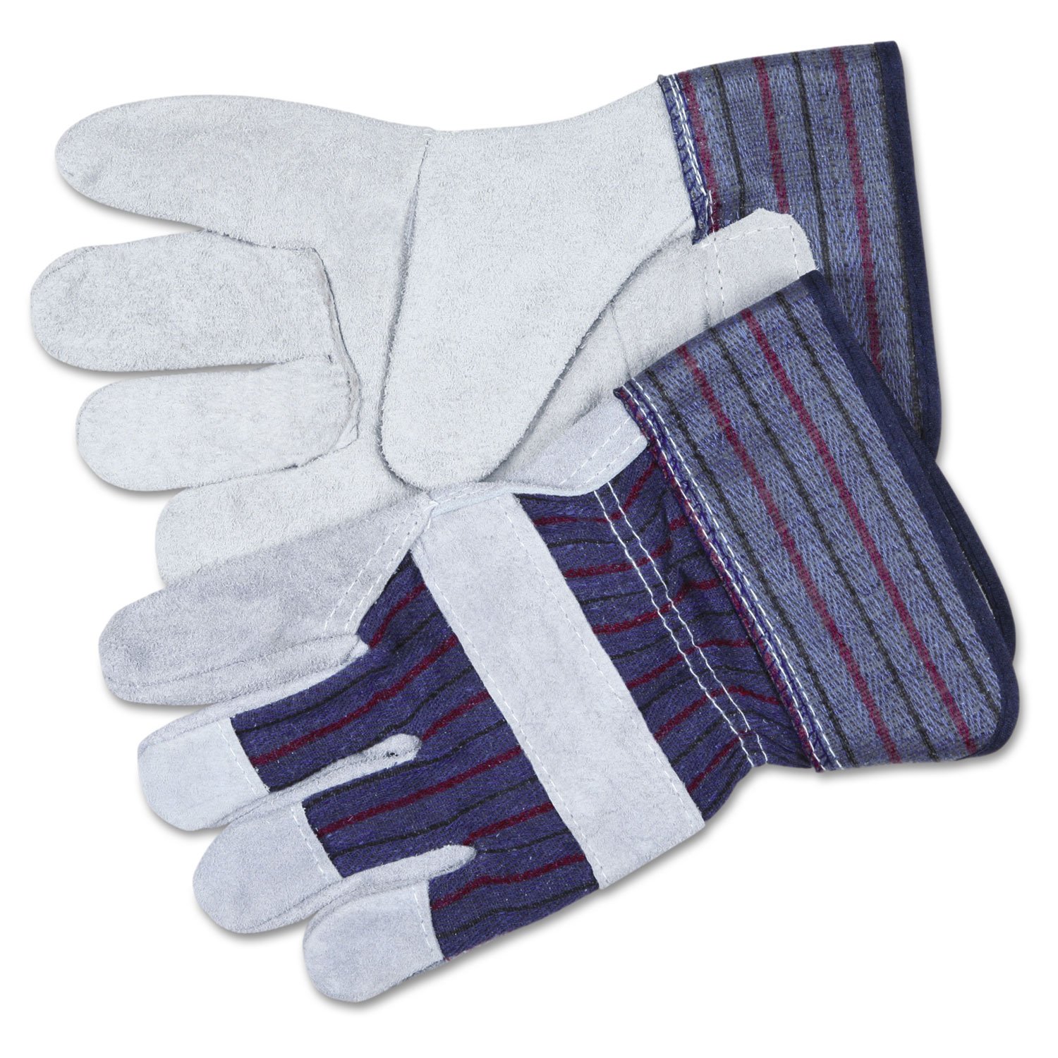 MCR Safety 12010M Economy Shoulder Split Cow Leather Palm Mens Gloves with 2-1 2-Inch Rubberized Safety Cuff Natural