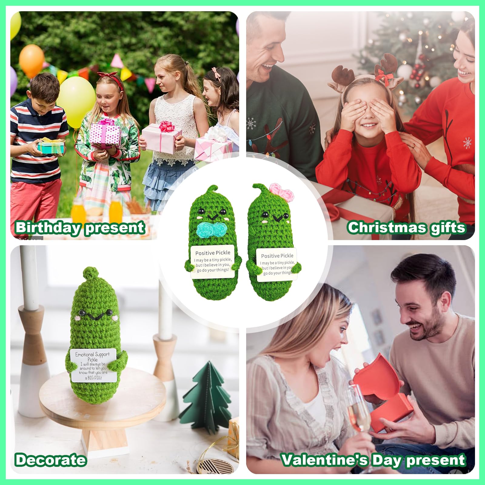 2 szt. Emotional Support Pickle, Mini Potato Positive Zabawna Lalka, Śliczna Mini Pozytywna Ziemniak Lalka Ziemniaków, Kreatywna Wełna Dzianinowa Lalka Ziemniaczana, Śmieszne Prezenty