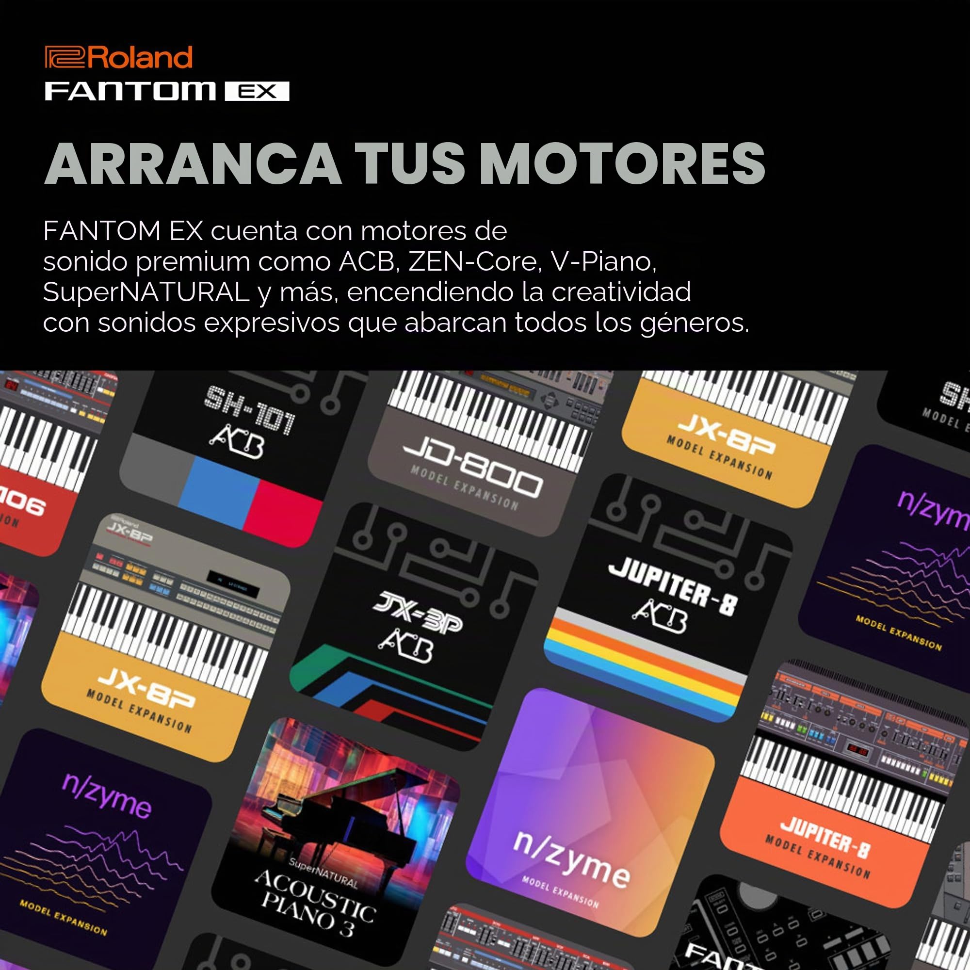 Roland FANTOM 6 EX Sintetizador | FANTOM compacto con 61 teclas synth-action | Actualizado y mejorado con la última tecnología | Motores de sonido avanzados | Más de 7000 sonidos integrados |