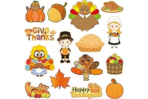 60 Pcs Thanksgiving Turkey Cutouts Fall Bulletin Board Decorations Set Decor for Classroom
