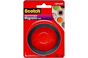 3M Magnetic Strip: Scotch Magnetic Tape 0.5" x 48" (4 Ft) - MT004.5S