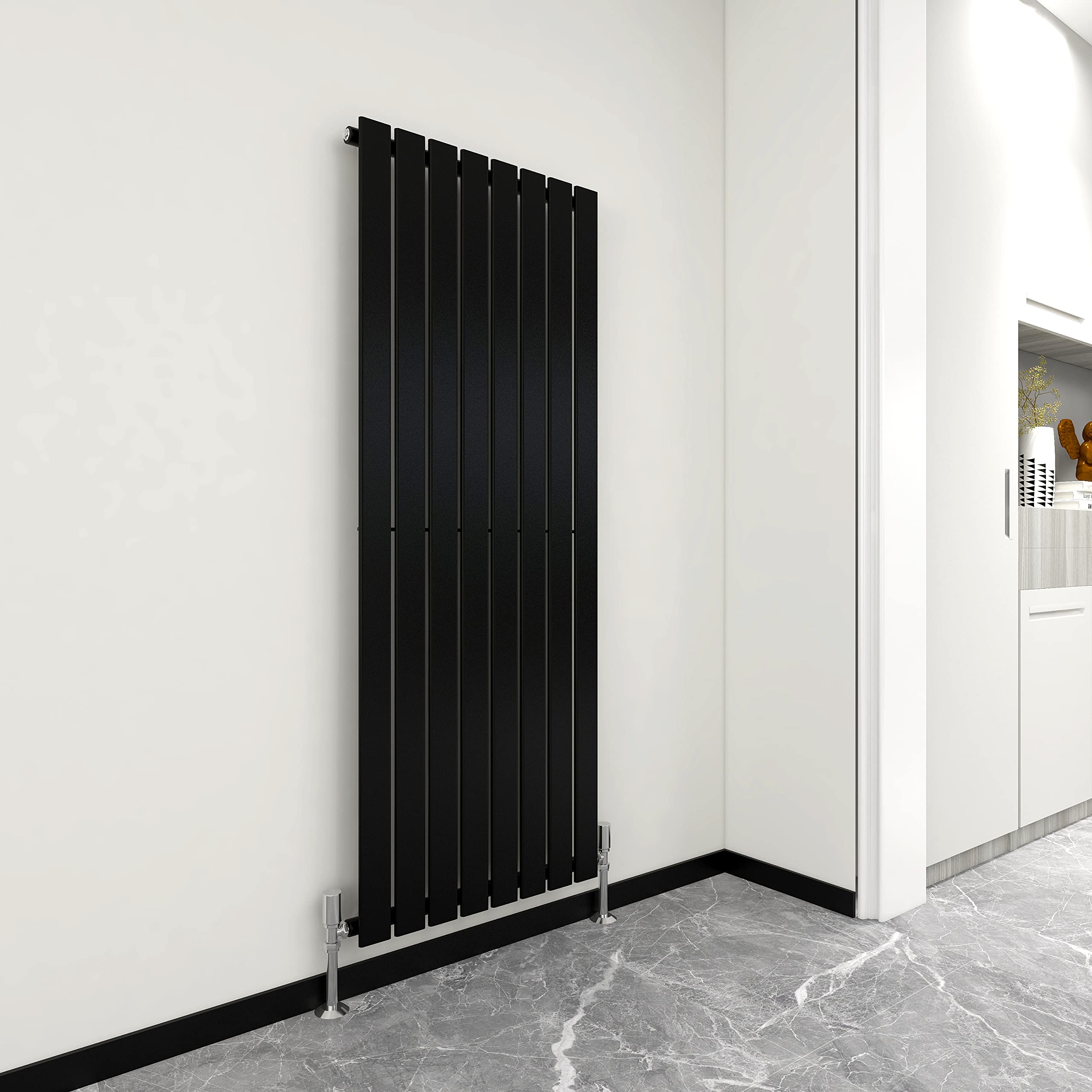 Mcc Direct Black Radiator Horizontal Vertical Designer Flat Panel Central Heating Radiator 1600Mm Height (1600X544mm Single, )