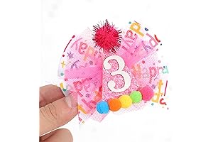 Hot Pink 3rd Birthday Hair Bow