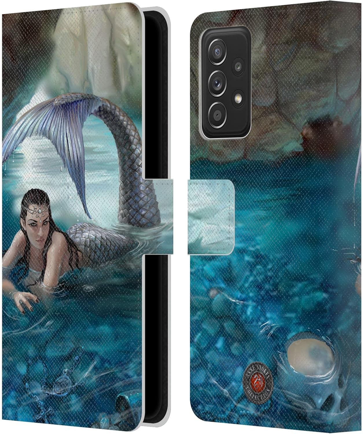 Head Case Designs Officially Licensed Anne Stokes Ascendance Winged Heart Mermaid and Angels Leather Wallet Case Compatible with Galaxy A52 / A52s / 5G (2021)