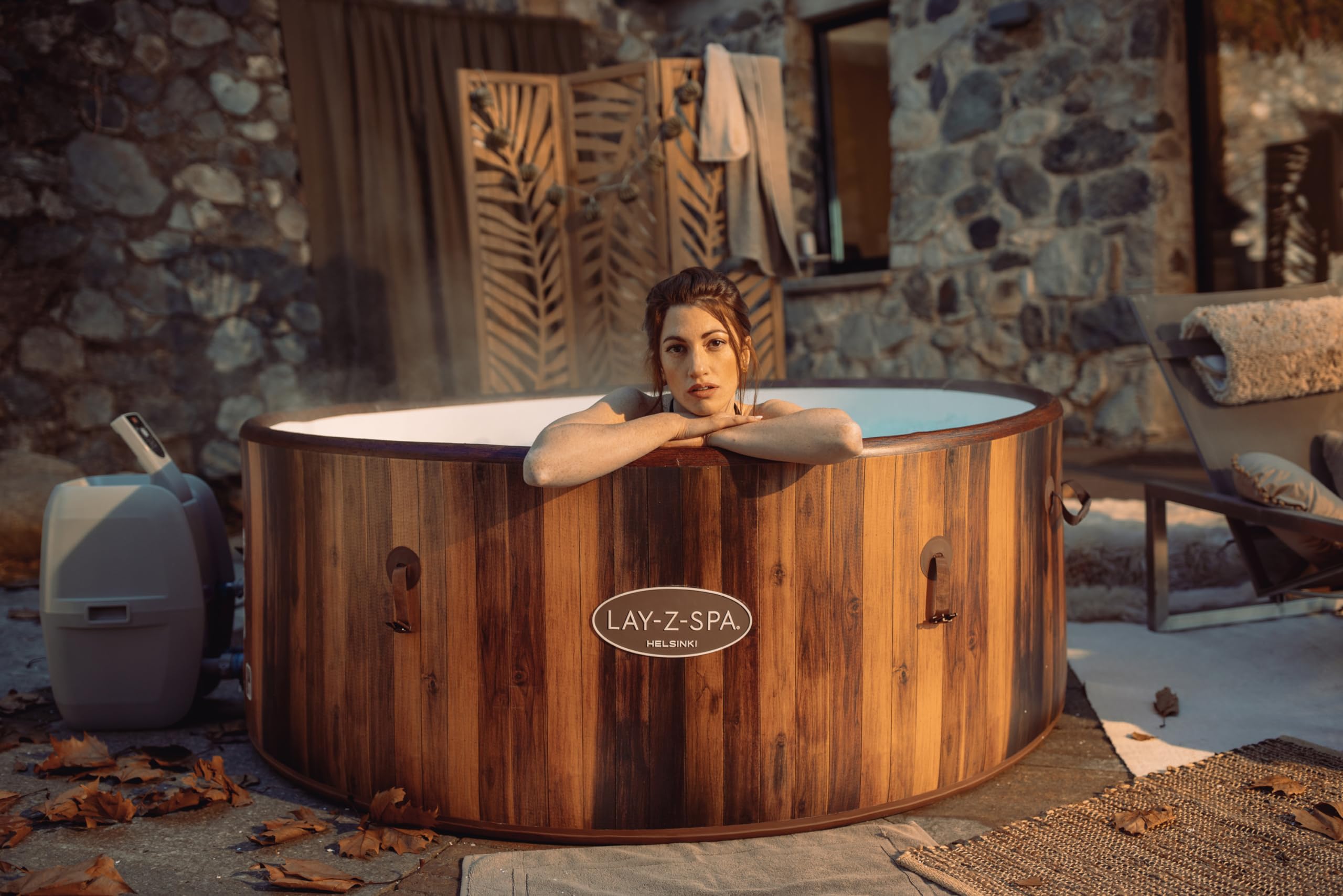 BESTWAY SPA Hinchable Lay-Z-SPA Helsinki Smart Ø180x66 cm Marrón