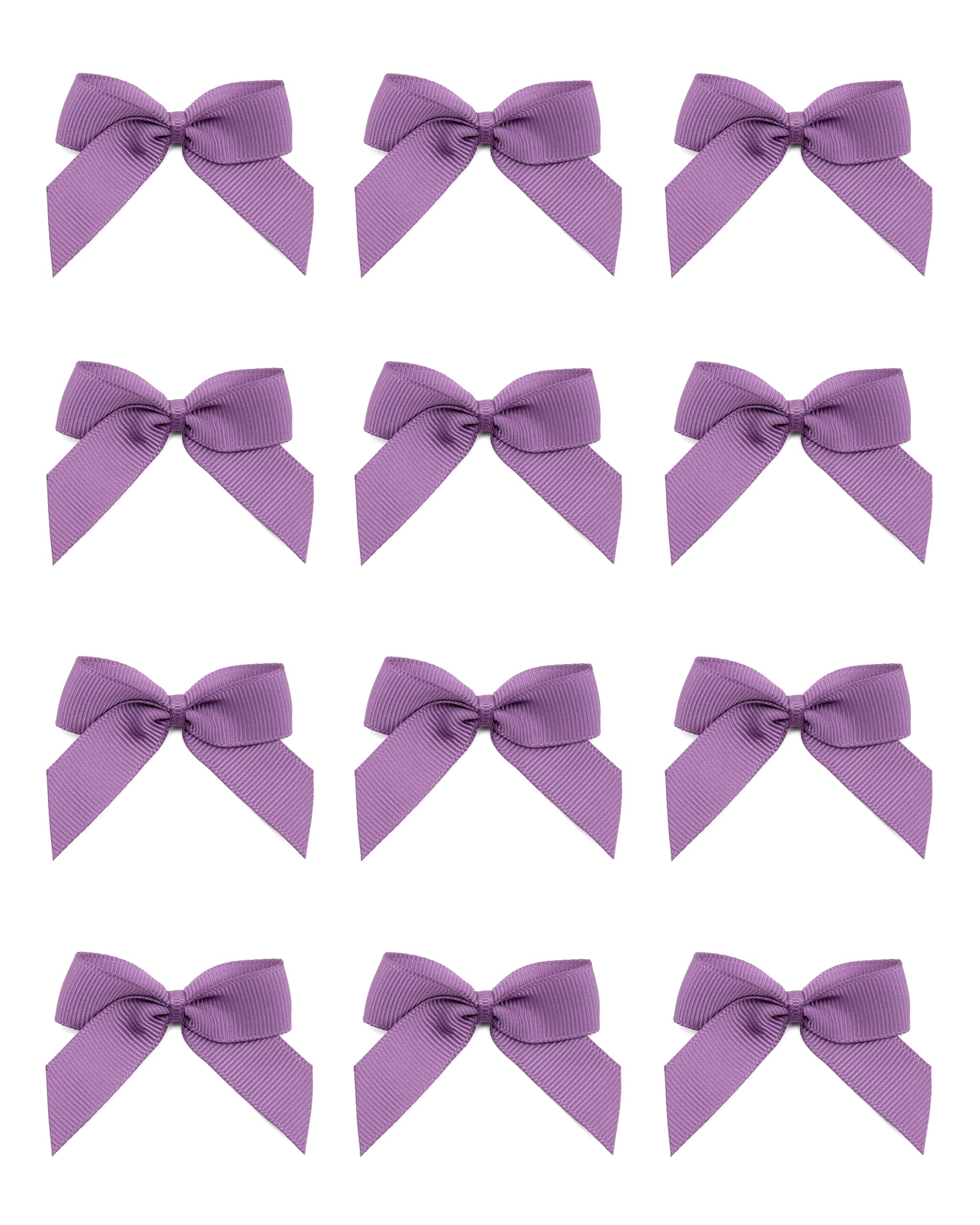 Italian Options Small Grosgrain Ribbon Bows, Self Adhesive Bows for Crafting, Gifts, Sewing, Hair Bow, Wedding Stationery, Floristry, Cakes, Crafts, Decorations, Amethyst, 24 Pack, 5cm