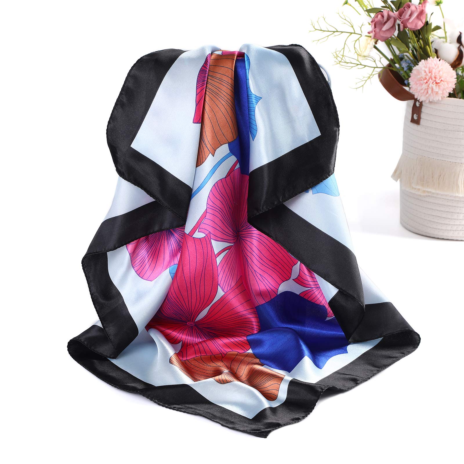 AWAYTR Satin Head Scarf Scarf Femme (lot de 3)