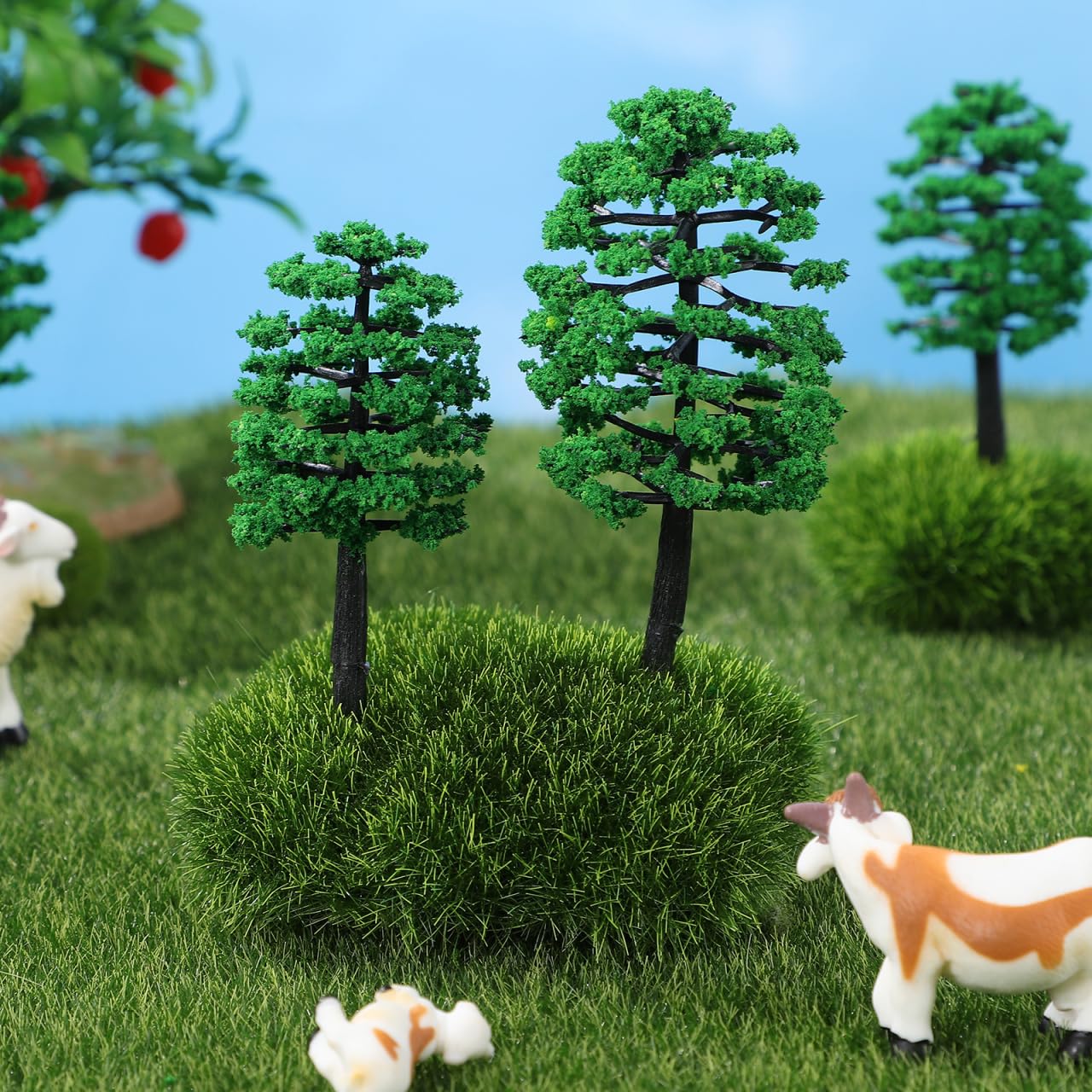 BESPORTBLE 7cm 9cm 10pcs Model Railway Accessories Trees 00 Gauge Table Diorama Miniature Grass Scenery Tree Plastic Cake Decorations Toys Plants for Crafts Mini Wooden For Train Tiny Adornments Sand - Image 4