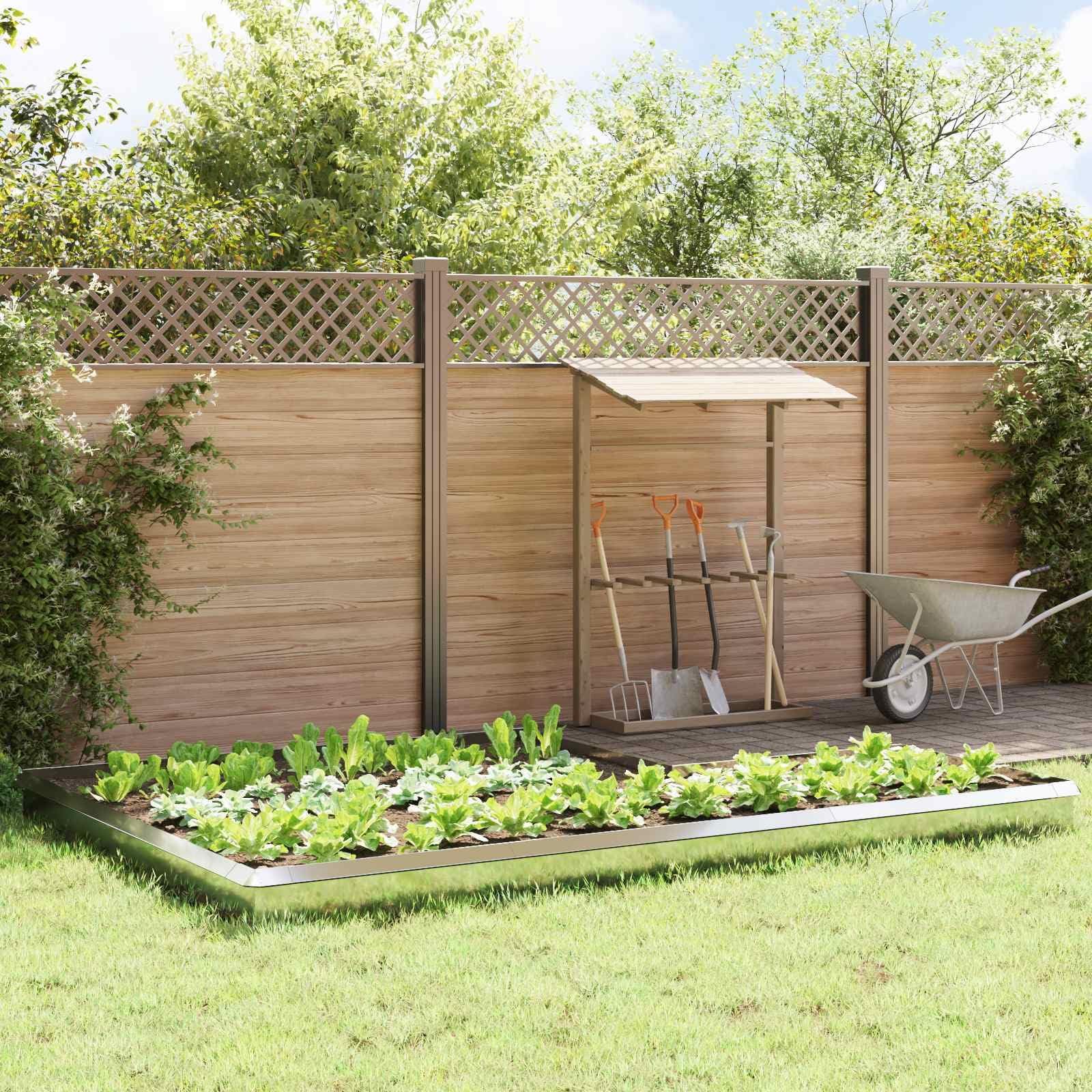 EBZFASO Steel Lawn Edging, Snail Rusty Edging Border Flower 8-20Pc(Galvanised steel,16)