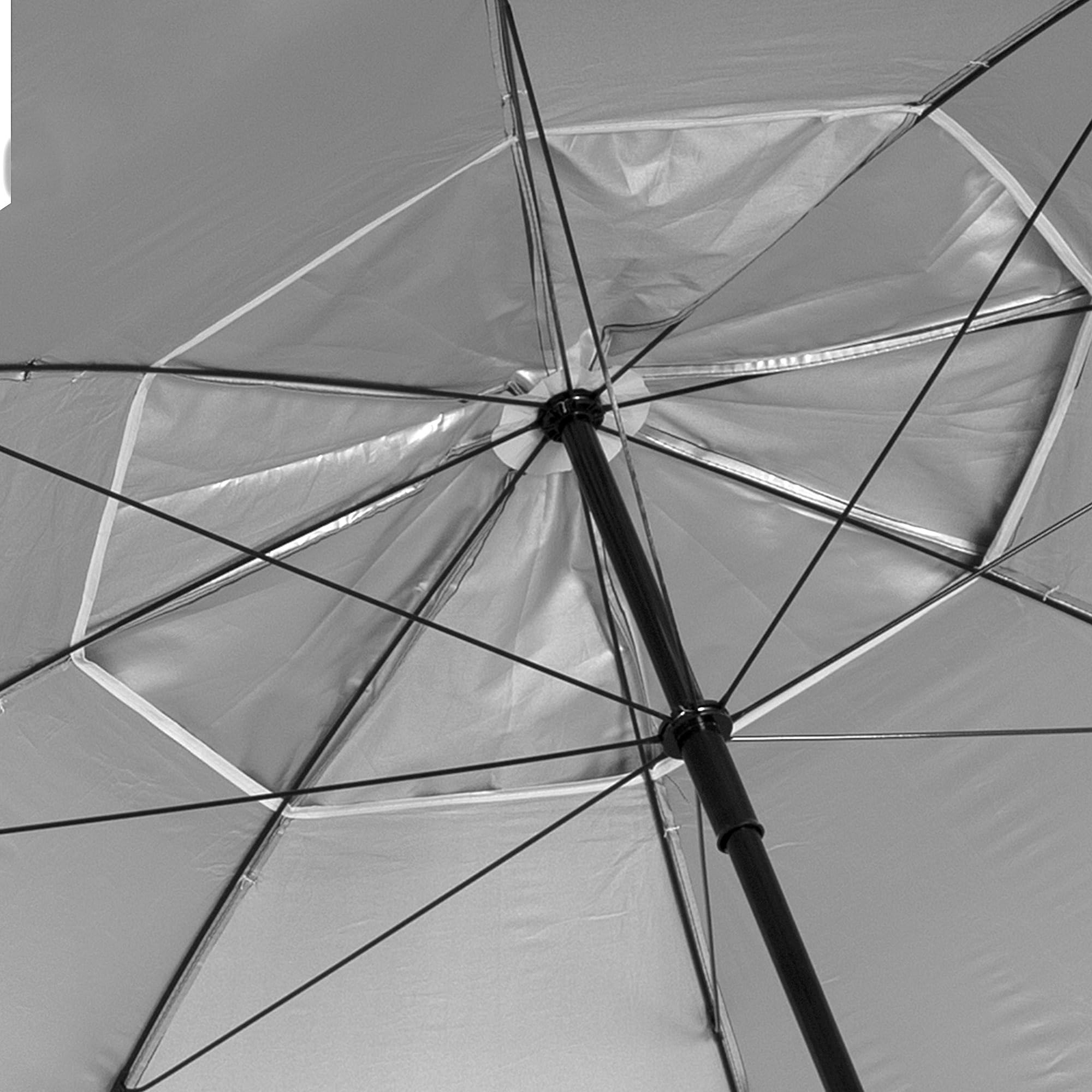 AKTIVE Grand Parasol de Plage, 240 cm, Couleur Bleu, mât en Acier, réglable en Hauteur, Tissu Polyester, Protection UV50, Grands parasols + étui de Transport avec poignée (62349), Bleu, Grande