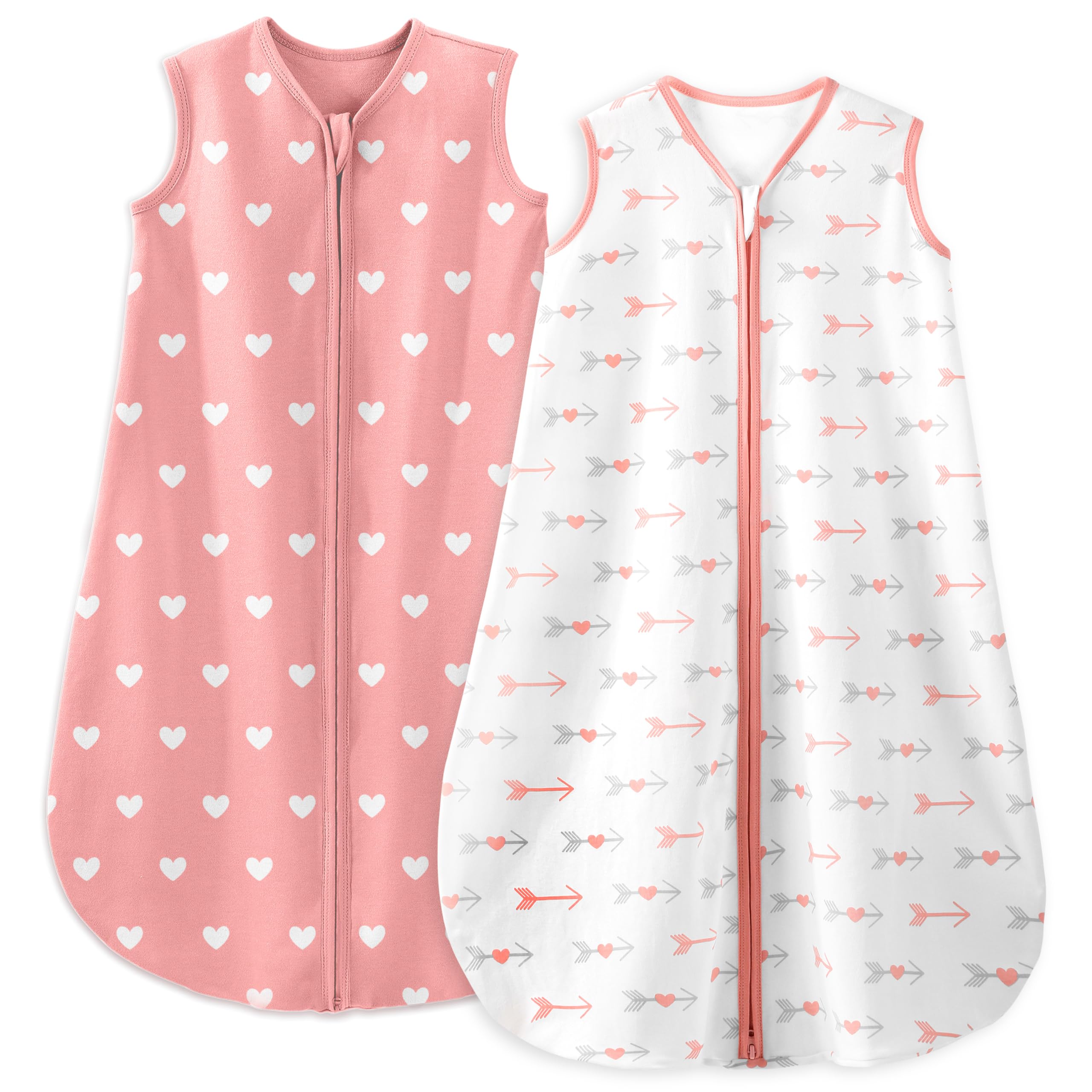 Yoofoss 2er Pack Schlafsack Baby Sommer 100% Baumwolle Musselin 0.5 Tog Sommerschlafsack Atmungsaktiv Babyschlafsack 78 cm für Jungen Mädchen Neugeborene 6-12 Monate