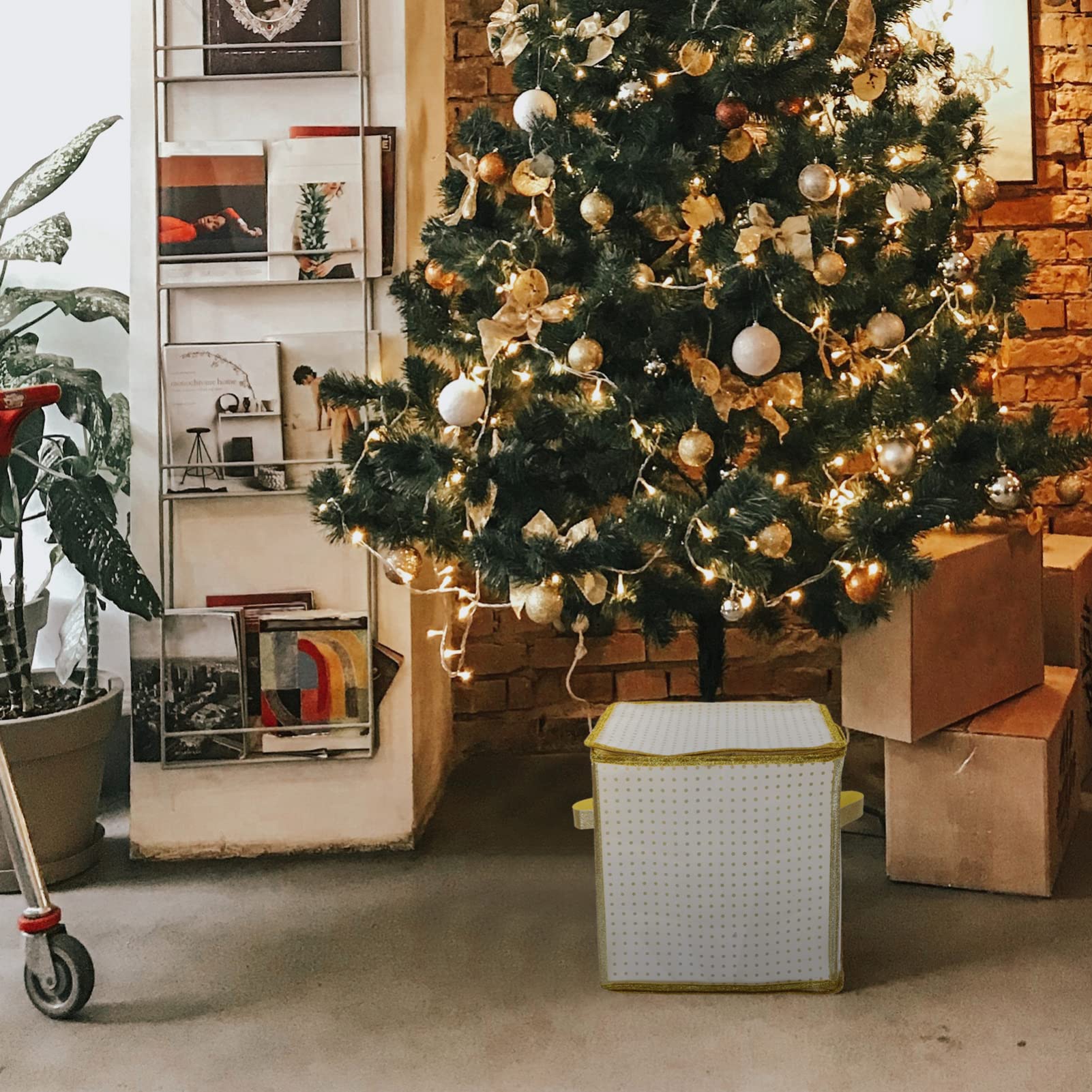 PRETYZOOM Scatola Da 2 Pezzi organizzatore di di Natale contenitori per ornamenti Addobbi per l'albero di Natale scatole portaoggetti storage box custodia natalizia deposito natalizio