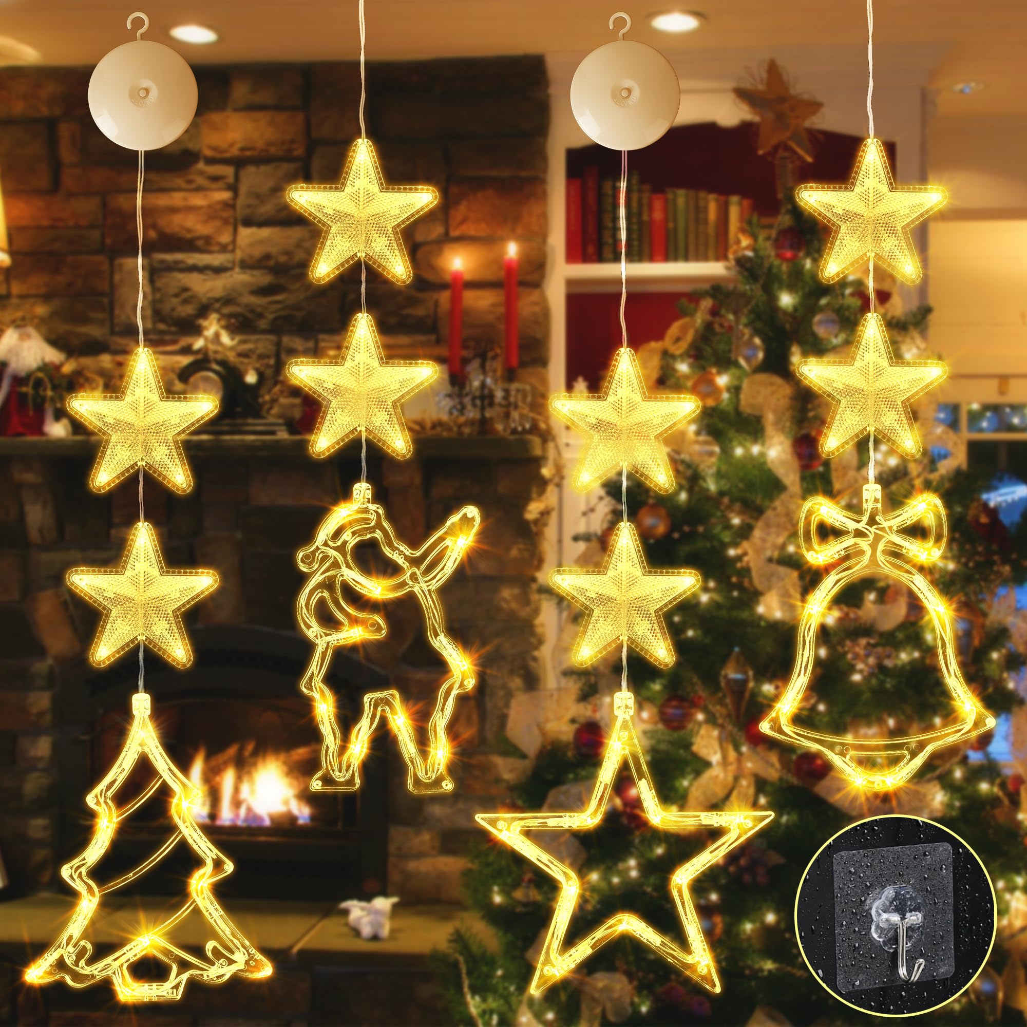 Pack of 4 LED Christmas Window Lights