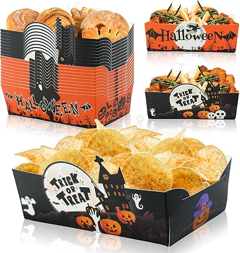 36 piezas de suministros de fiesta de aperitivos de Halloween, bandejas de comida de Halloween para Halloween, fiesta de cumpleaños, baby shower,
