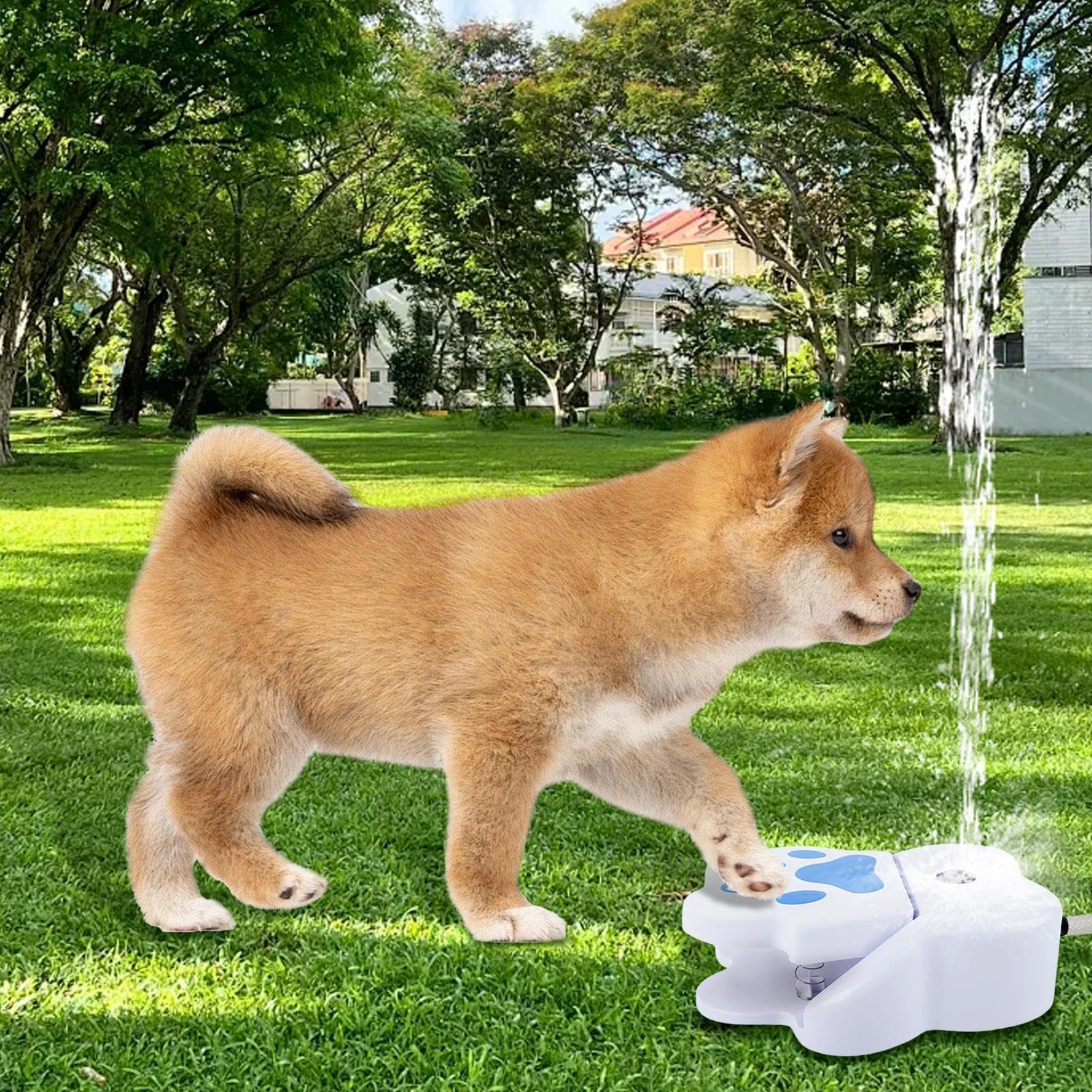 Fontana d'acqua per cani, erogatore d'acqua per cuccioli, spruzzatore attivato a , contenitore per bere cuccioli per giardino, cortile, giochi all'aperto, allenamento, idratazione, casa, patio