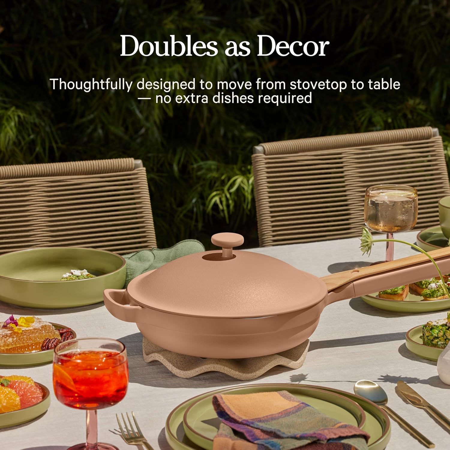 Our Place Mini Always Pan | 8.5" Ceramic Pan with Modular Lid & Beechwood Spatula | Patented 10-in-1 Nonstick, Non-Toxic Cookware Made Without PFAS | Induction & Oven-Safe up to 450°F | Spice