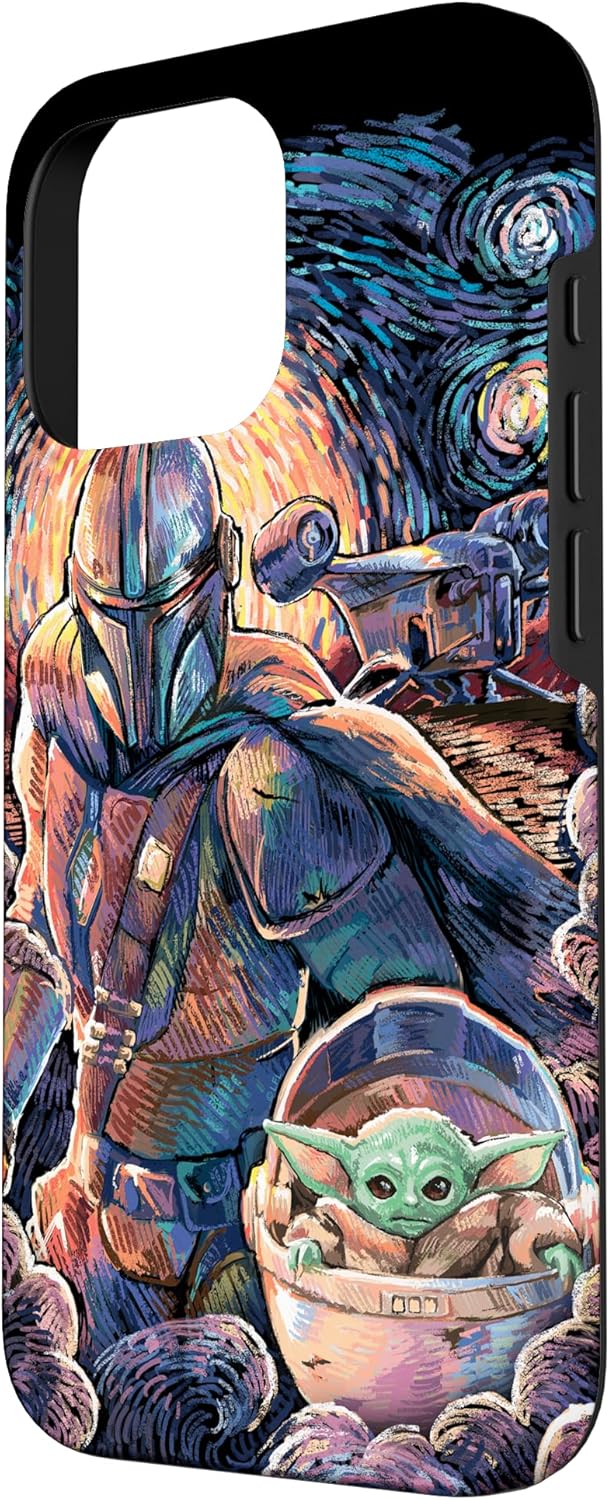 Star Wars: The Mandalorian & The Child Starry Night Style Case for iPhone 16 Pro
