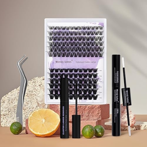 Miniatura 7 de Kit de extensión de pestañas para bricolaje, racimos de pestañas, rizo CD, removedor de pestañas individuales, agarre fuerte, transparente,