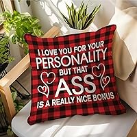 Vista 19 de Almohadas para el día de San Valentín, My Valentine Has Four Paws, fundas de almohada a cuadros de San Valentín, funda de cojín de 18 x 18 pulgadas