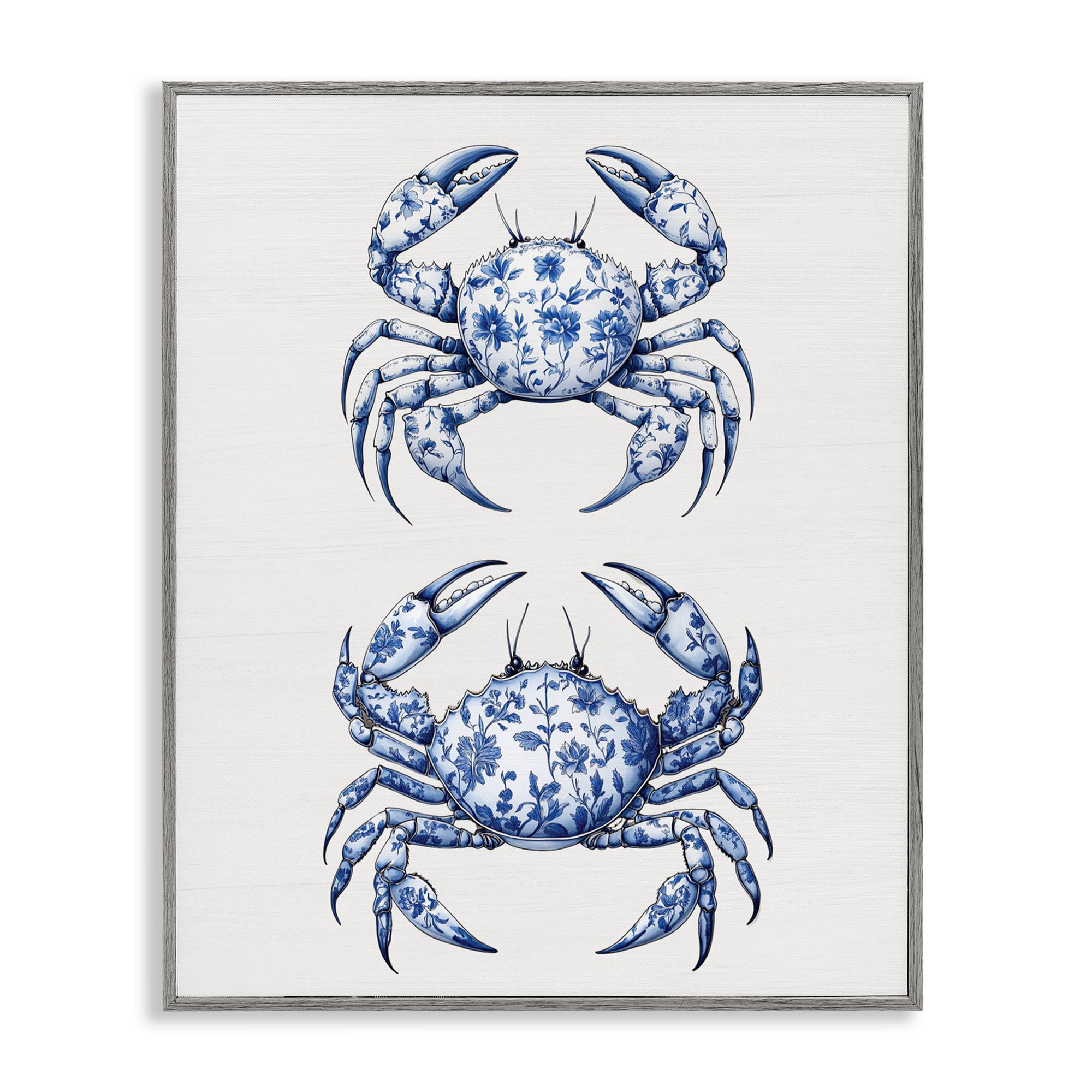 'Vintage Toile Crabs'| Framed Giclee Art