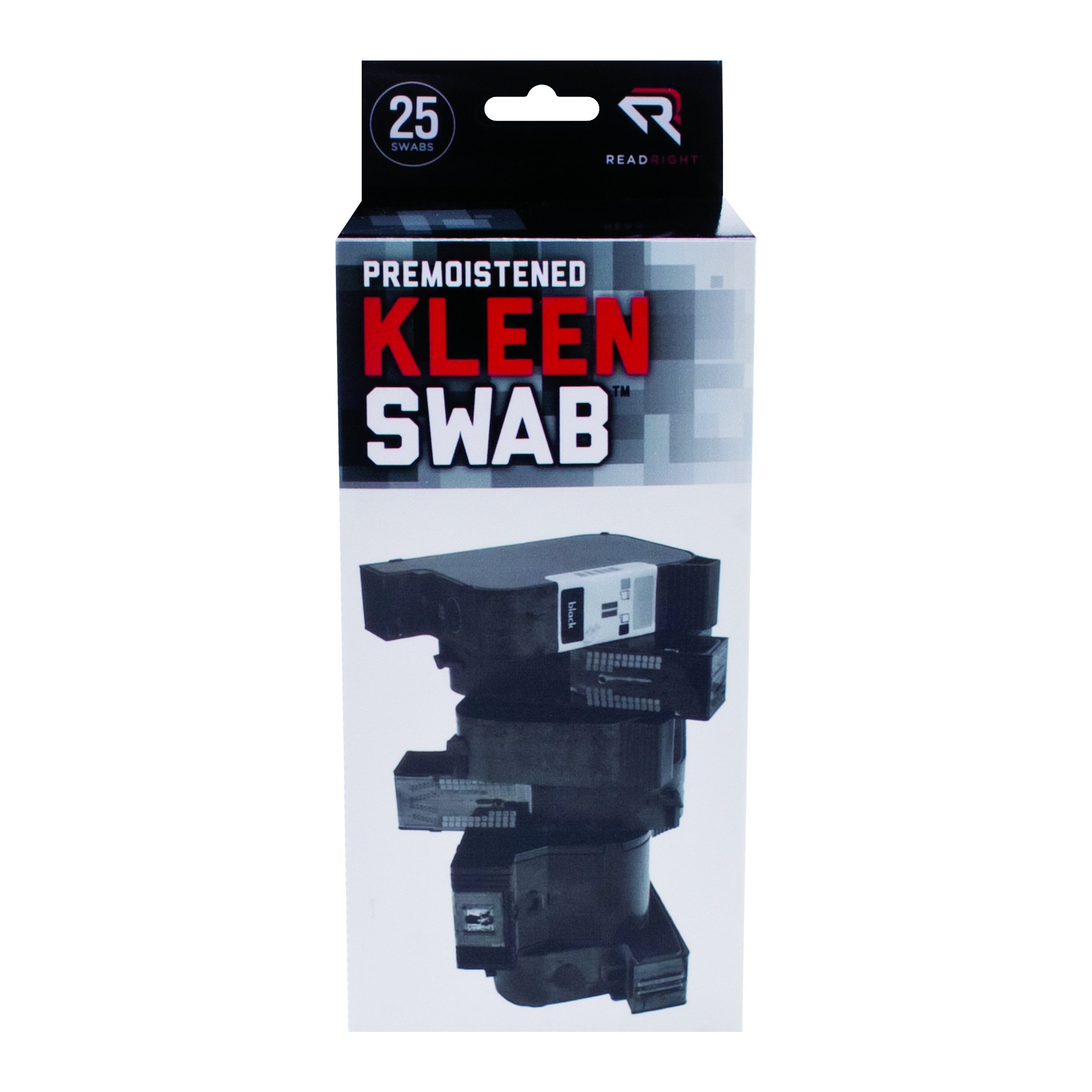 Read Right KleenSwab Printer Cleaner Swabs, 25 Swabs per Box (RR1245)