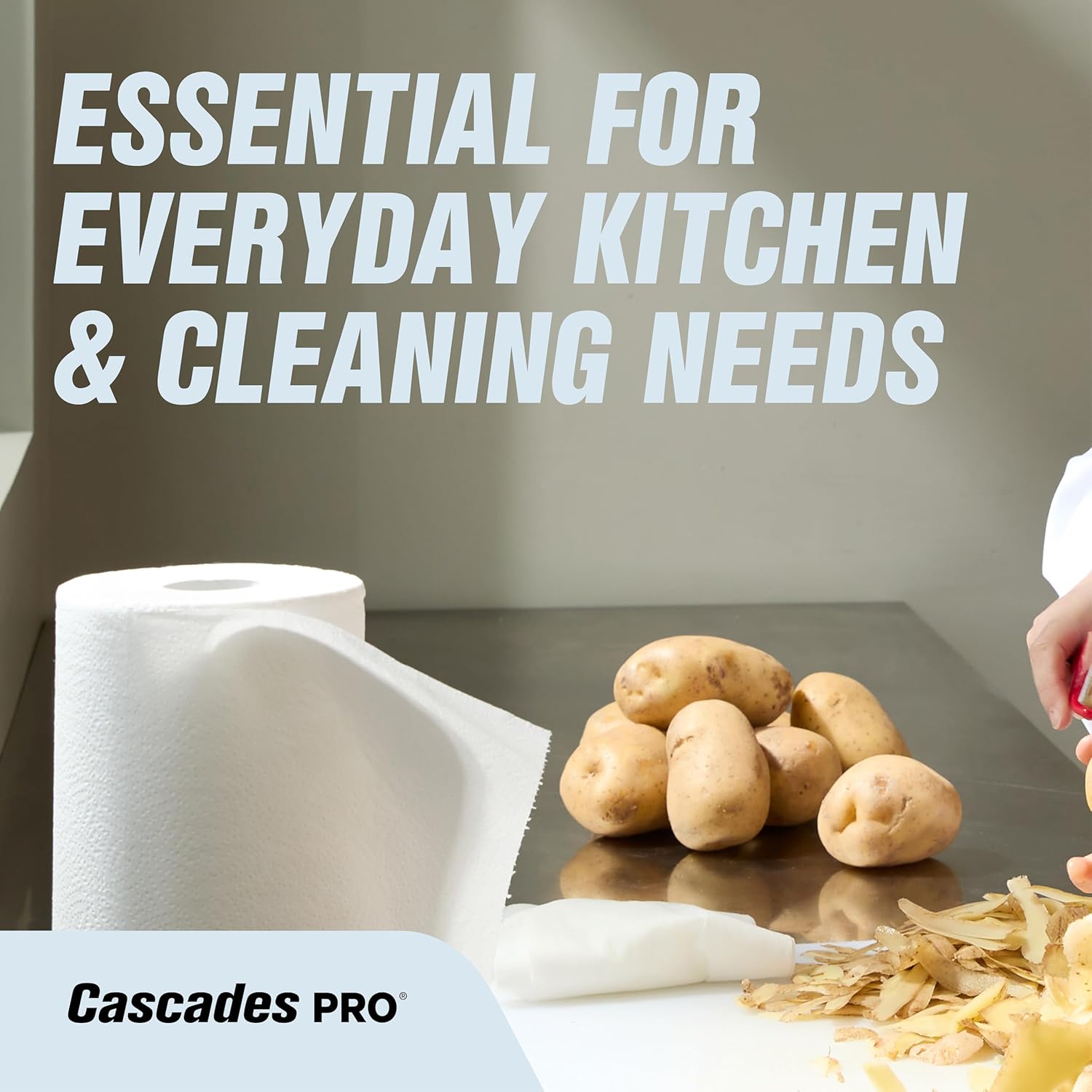 Cascades PRO Select Kitchen Roll Towels – Strong and Absorbent 2-Ply Paper Towels for Kitchens, Breakrooms, Schools, Offices - Recycled, Compostable – 85 Sheets/Roll, 30 Rolls/Box – K085 – White