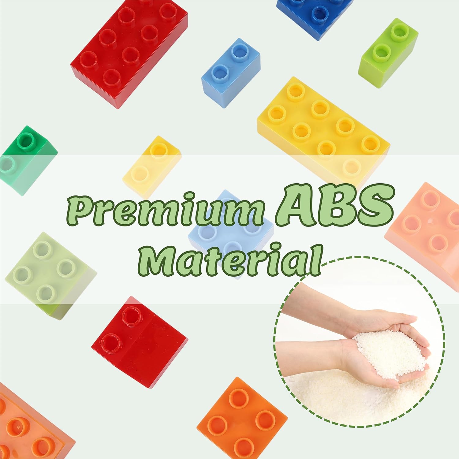 Large Building Blocks Set, 100 Pieces for Preschool Activities, STEM Toys with Assorted Colors and Sizes for Kids Ages 3+