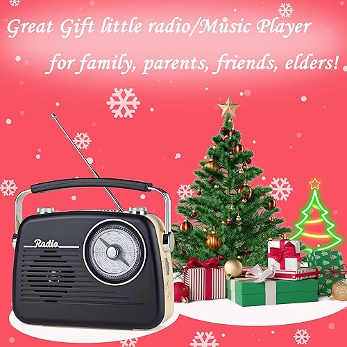 Miniatura 6 de Radios portátiles AM FM SW, receptor de transistor retro de recepción fuerte, altavoz Bluetooth, enchufe de corriente alterna en la pared, funciona
