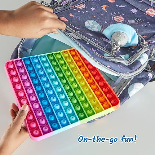 Miniatura 7 de hand2mind Hundred Board Sensory Bubble Popper, Pop para contar, Push Pop Fidget Toys, práctica de multiplicación, juguetes de habilidades motoras